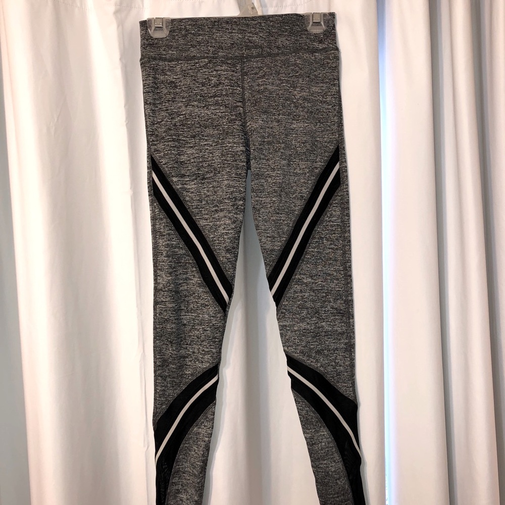 FitRepublic Gray and Black Mesh Workout Leggings